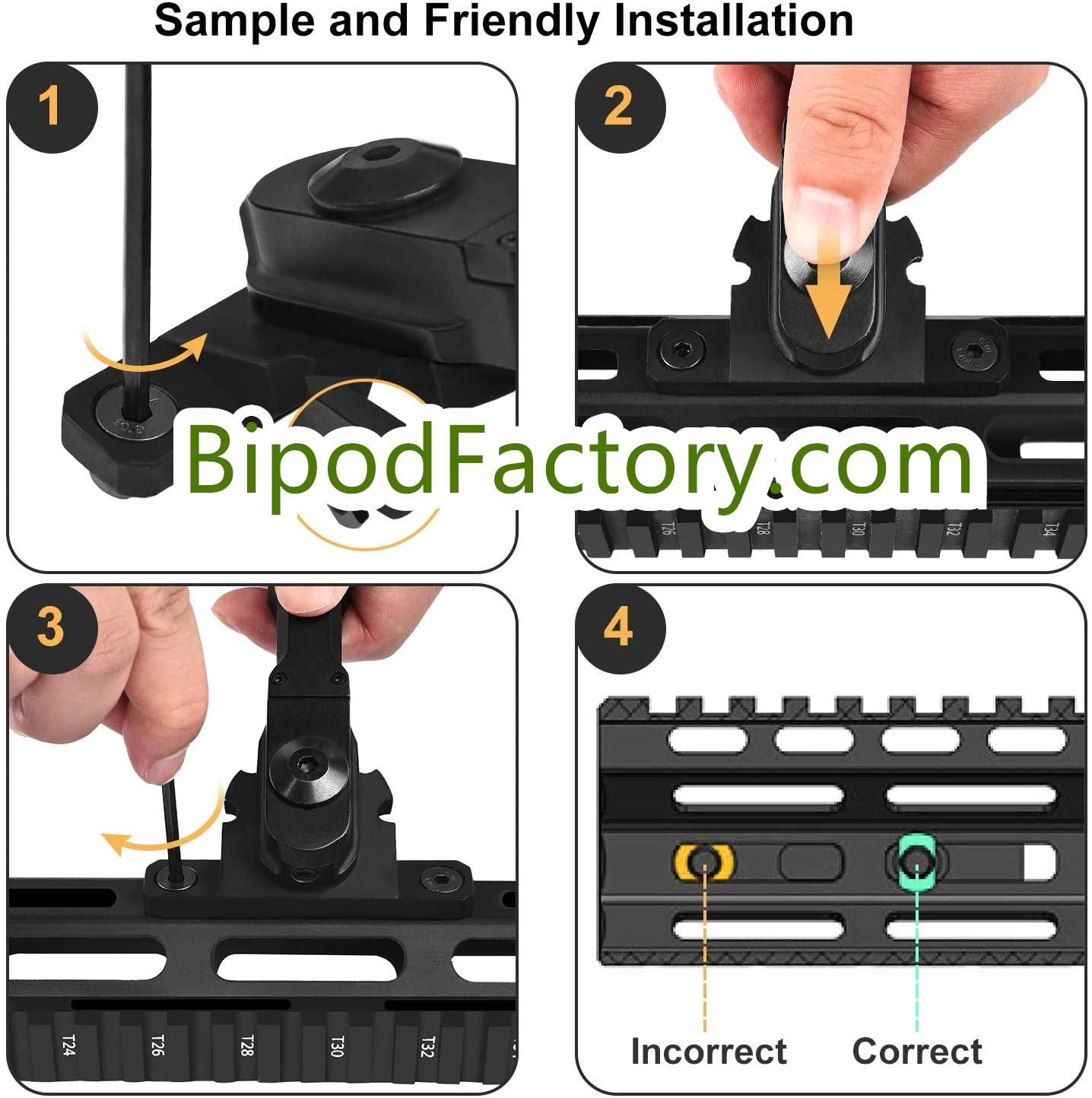 7.5-9 Inch Tactical Rifle Bipod Two-Piece Split Bipod Attach Directly for M-LOK  4