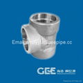 GEE ASME B16.11 1/2"*3/4 *SCH40 316L SW Stainless Steel Tee 2