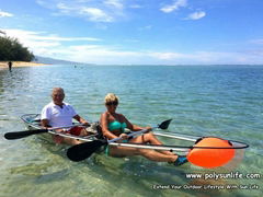 Transparent clear glass bottom boat with