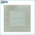 aluminum and glass panel,EU/UK standard,2gang 1way touch sensitive light switch 1