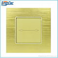 aluminum and glass panel,EU/UK standard,2gang 1way touch sensitive light switch 3