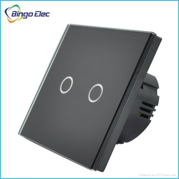 EU standard 2gang 1way touch light switch 2