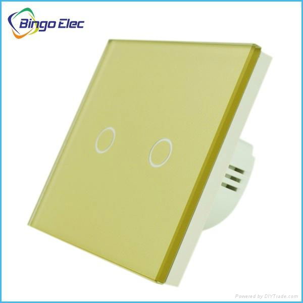 EU standard 2gang 1way touch light switch 3