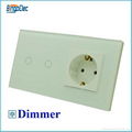 EU standard 2gnag dimmer switch and 16A