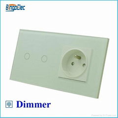 EU standard 2gang dimmer 700W switch and