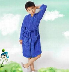 kids coral fleece bathrobe