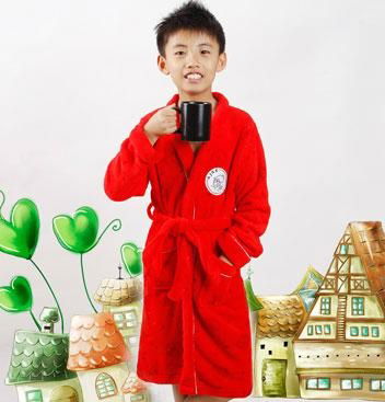 kids coral fleece bathrobe