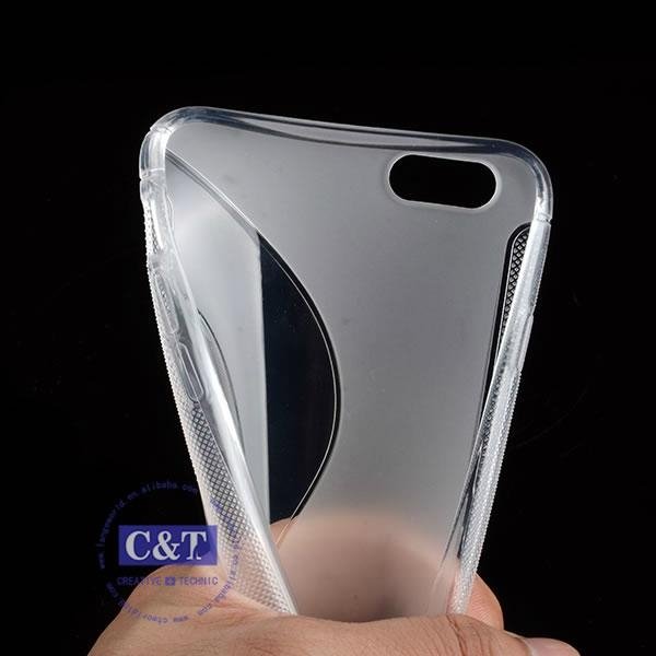 C&T S Series Transparent Clear Back TPU Protective Cover Case for iphone 6 plus 5