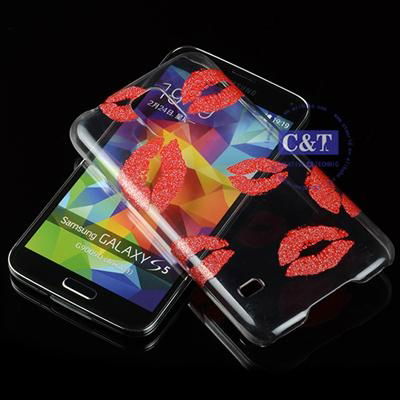 C&T Beautiful girls lips clear pc graphic design for samsung galaxy s5 case 2