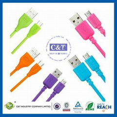 C&T USB Data Charing Cable for Samsung Galaxy S4 White SIV S IV SIIII I9500 