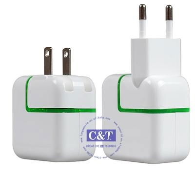 C&T High quality 4-Port Multi Travel wholesale usb wall charger for iphone  2