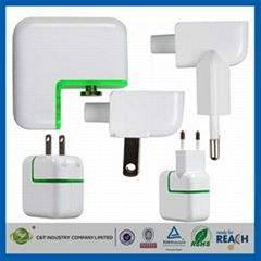 C&T High quality 4-Port Multi Travel wholesale usb wall charger for iphone