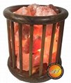 Wooden Basket Himalayan Salt Lamp 