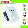 16A 250V EU wall socket with double USB port phone charger wall charger 4