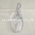 Lilladisplay-Clear Crystal foot flat shape shoes stand with open toe size 23