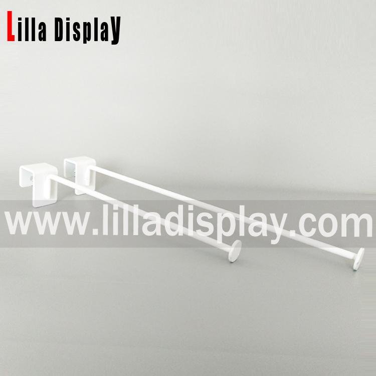 Lilladisplay-Shop fitting white color single prong display hook with small disk 