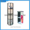 Free shipping  Aluminium folding spiral tower display showcase Systems 2