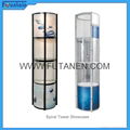 Free shipping  Aluminium folding spiral tower display showcase Systems