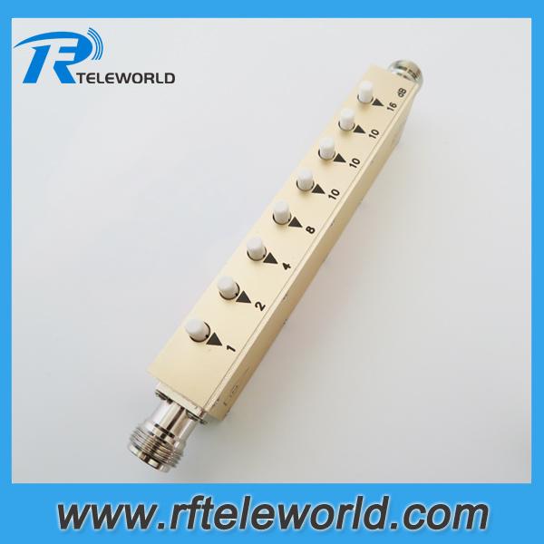 50ohm 5W N rf variable attenuator 60db step attenuators Adjustable