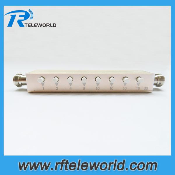 50ohm 5W N rf variable attenuator 60db step attenuators Adjustable