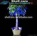 New style stainless steel hanging flower pot with led light