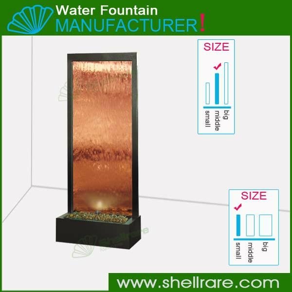 Painted metal Bronze Glass panel water fountain for sale