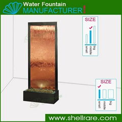 Painted metal Bronze Glass panel water fountain for sale