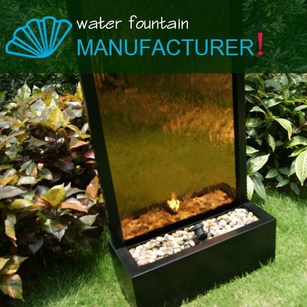 Painted metal Bronze Glass panel water fountain for sale 2
