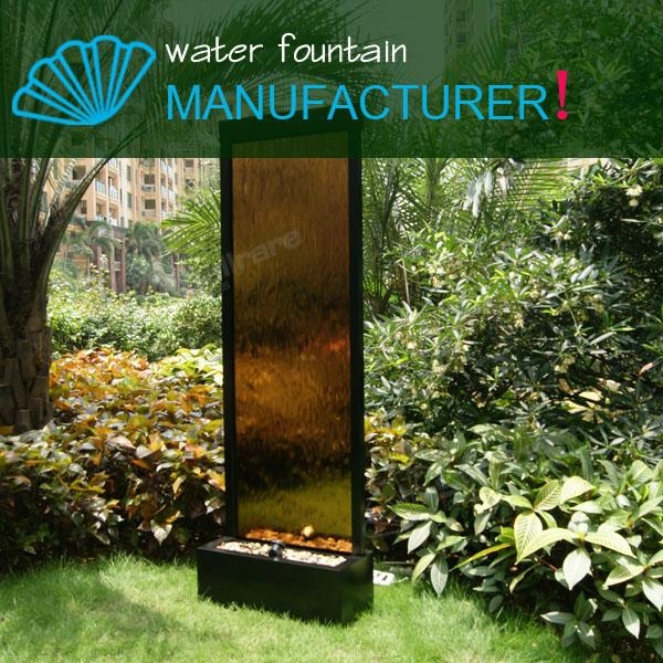 Painted metal Bronze Glass panel water fountain for sale AHP722403