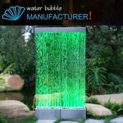 Double panel floor standing water bubble wall with led light, acrylic panel