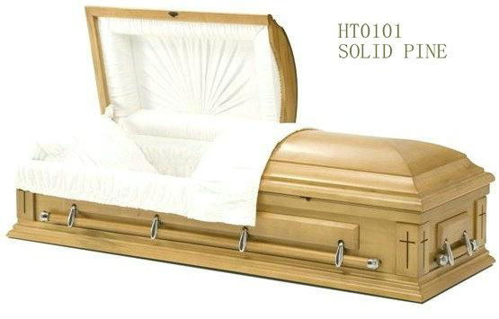 wooden casket for funeral