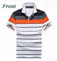 2015 custom striped button polo shirt for men 1