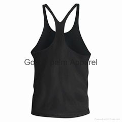 Men blue stringer y back gym bodybuilding wear 