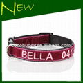 Personalized Velvet Cat Collar Hand Embroidered with your dog's name 2