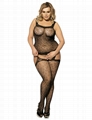 Hot women nude black bodystocking