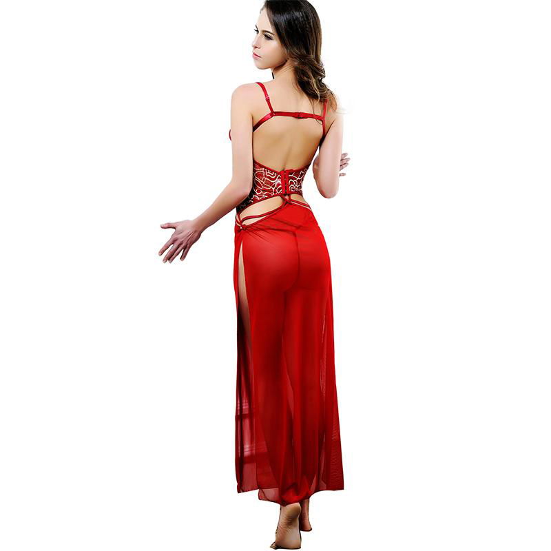 Modern evening lady sexy transparent dress gown