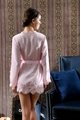 Elegant cute pink sexy pure silk robe 3