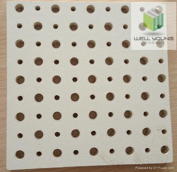 Perforated gypsum acoustic panel 