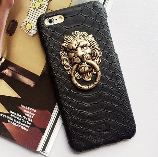 Lion Head Metal Buckle Snake Back Case for iPhone 6 2