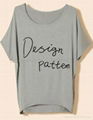 fashion design words print short sleeve o-neck T-shirt