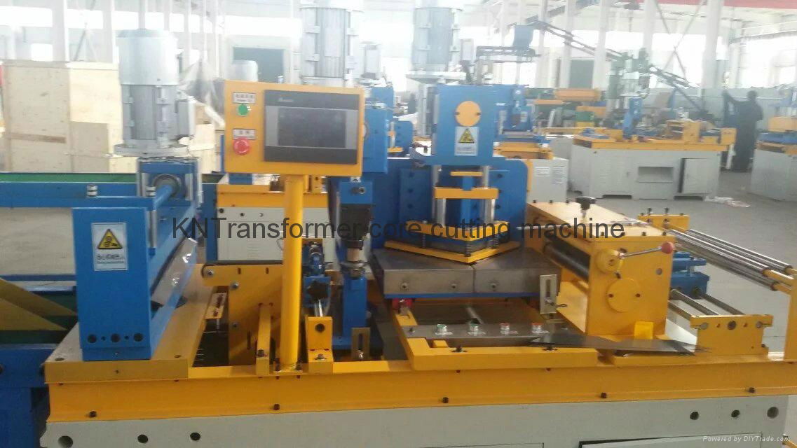 Compact swing shear transformer core cutting machine