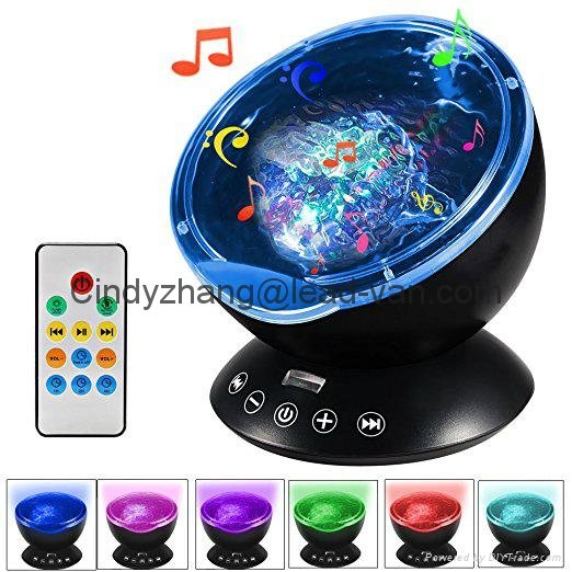Factory Supply Remote Control Ocean Wave Projector Night Light With 12 LED  2