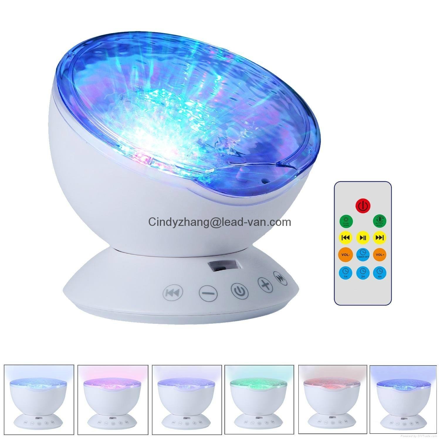Factory Supply Remote Control Ocean Wave Projector Night Light With 12 LED  5