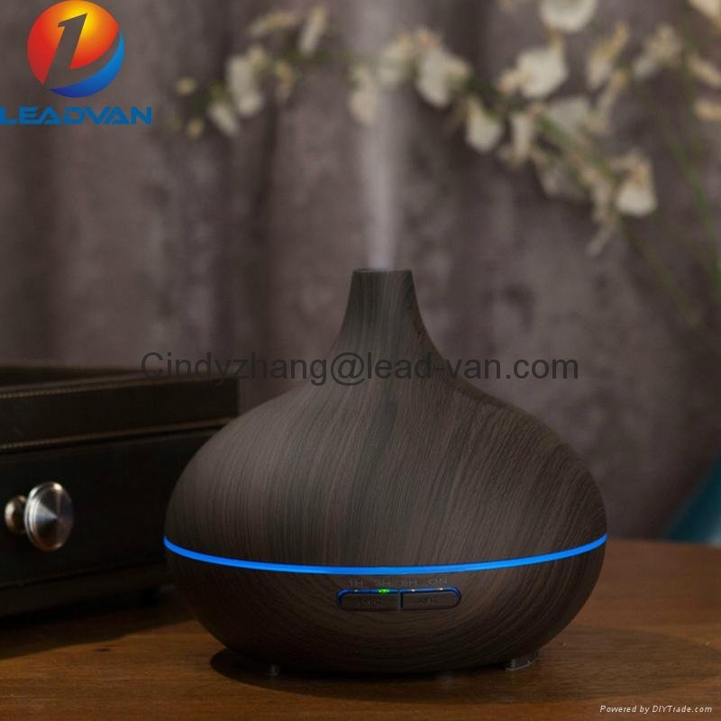 300ml Cool Mist Humidifier Dark Wood Ultrasonic Aroma Essential Oil Diffuser