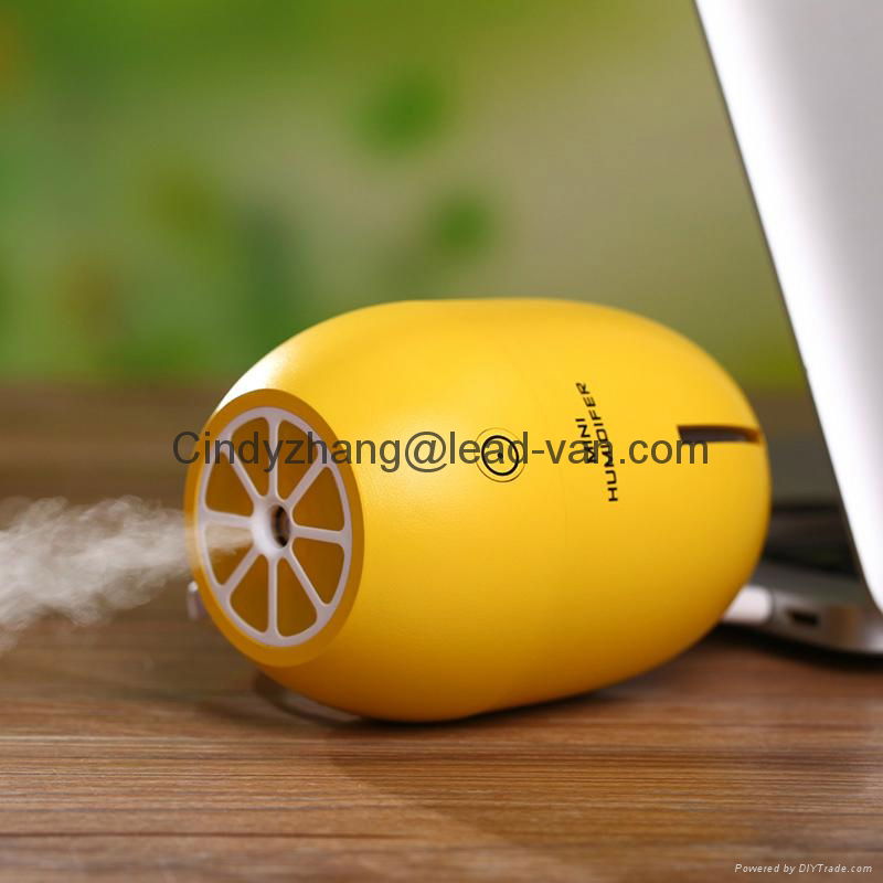  USB Air Humidifier 180ml Lemon Shape Ultrasonic Cool Mist Humidifier 4