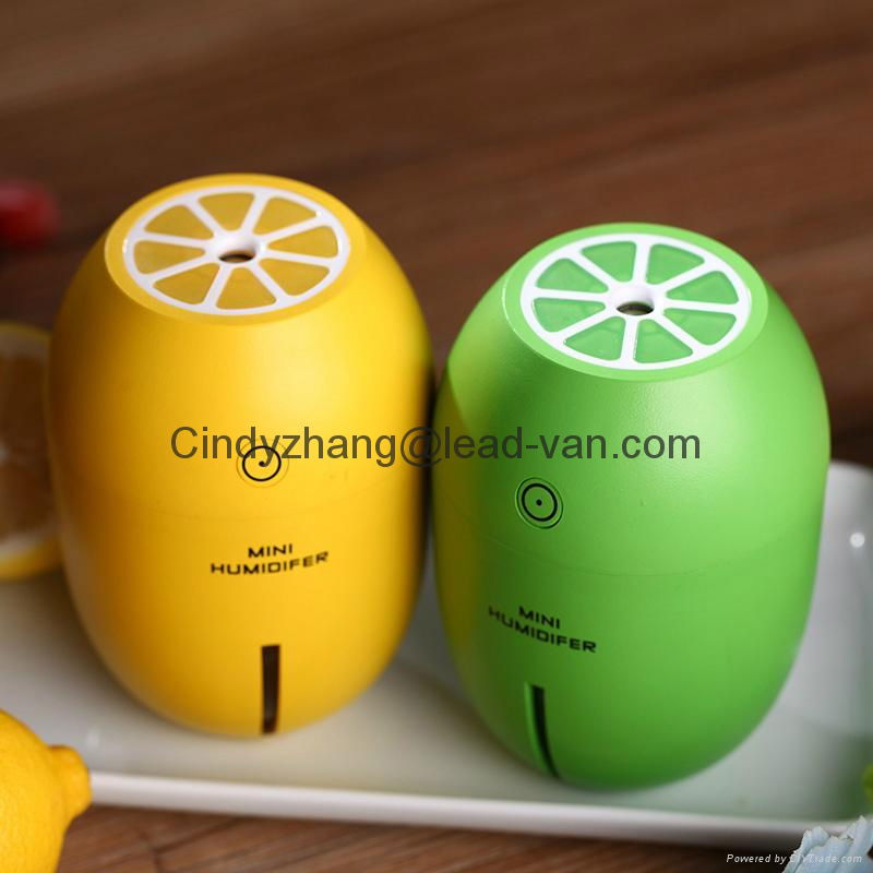  USB Air Humidifier 180ml Lemon Shape Ultrasonic Cool Mist Humidifier 5