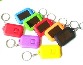 3 led plastic solar light with keychain for promotion