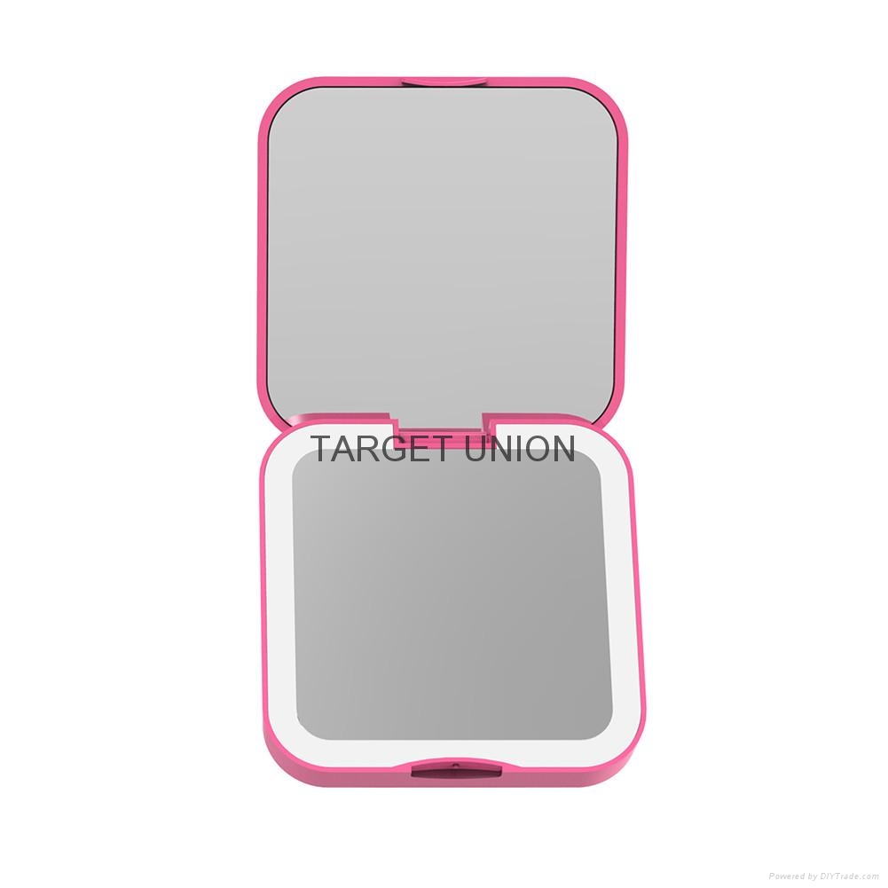 Portable Folding Lighted LED Makeup Cosmetic Mirror Power Bank L1