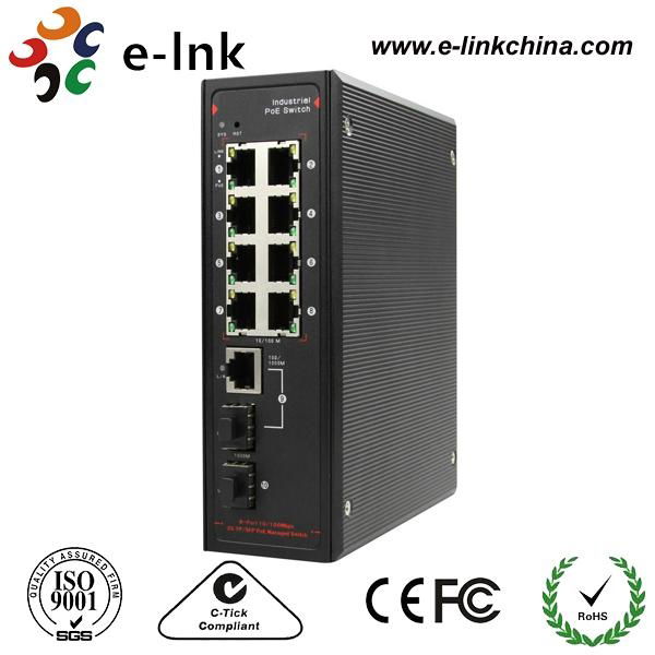 Network Managed Hardened 8-port 10/100/1000BASE-T + 2-port 1000BASE SFP Ethernet