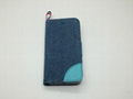 New Model Jean Phone Case for iPhone 5 Real Flip Leather Case with Factory Price 2